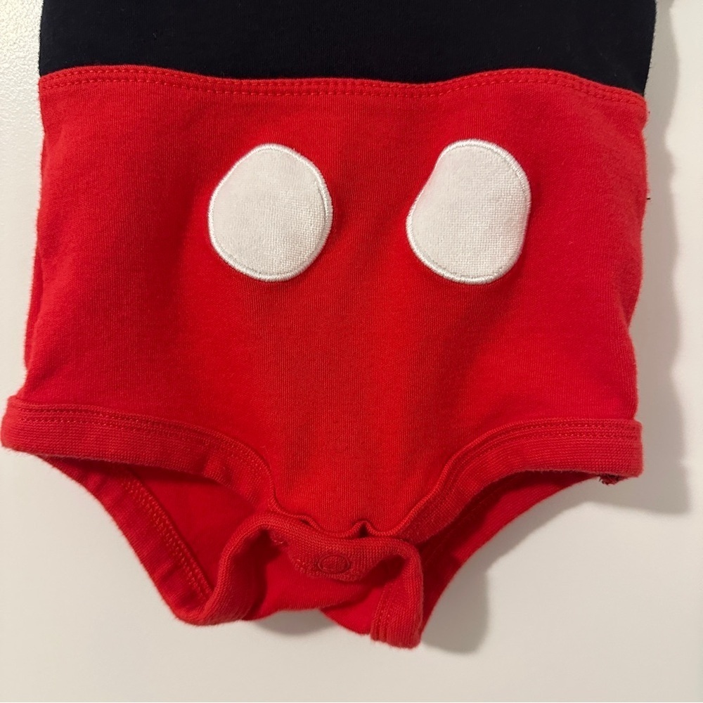 Disney Mickey Mouse Black and Red Bodysuit Size 3 Months Baby - Picture 3 of 9